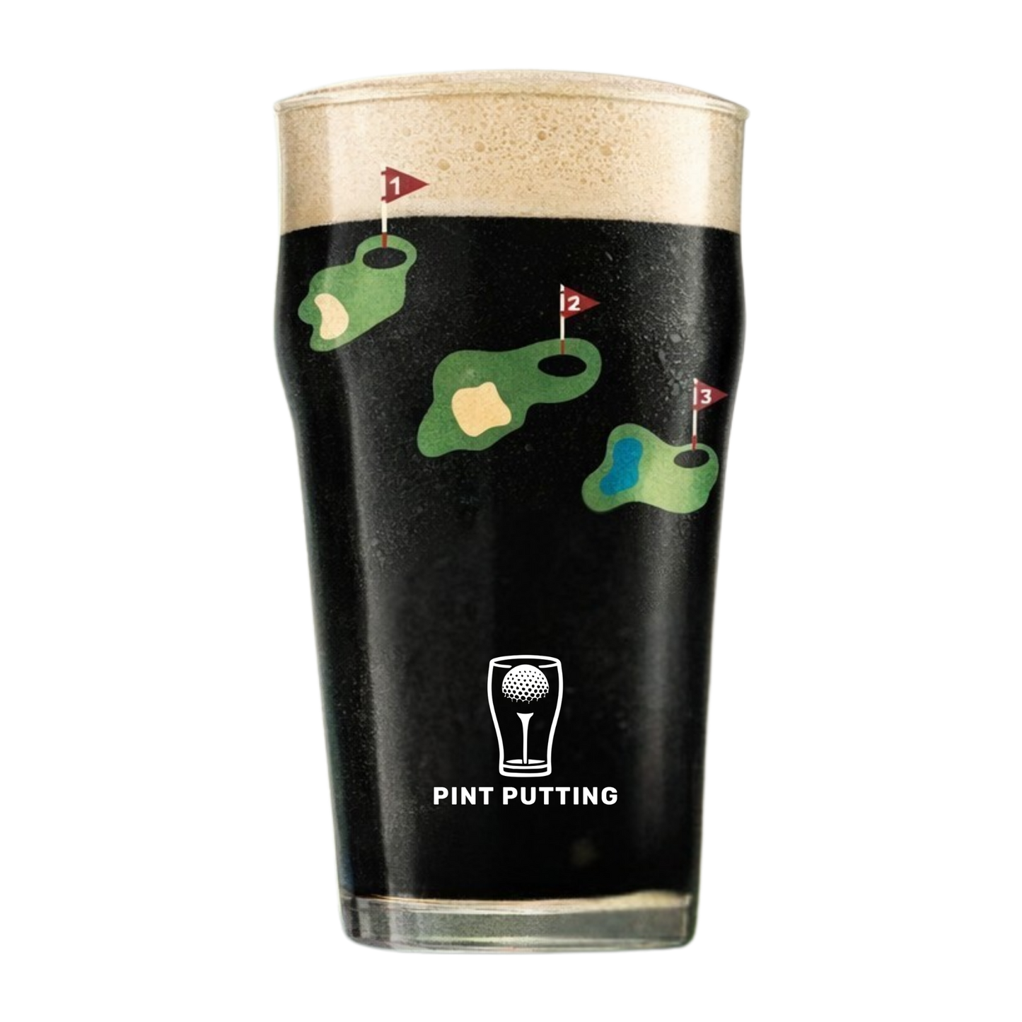 Pint Putting Glass — 9-Hole Golf Drinking Game Pint Glass