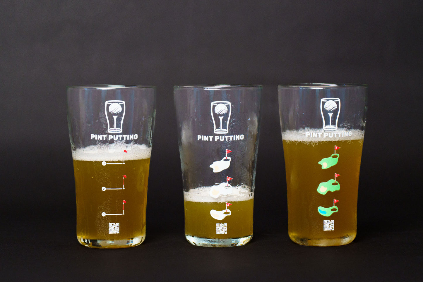 Pint Putting Free Sticker Pack — Par 3 Golf Drinking Game Stickers for Any Glass (3-Pack)